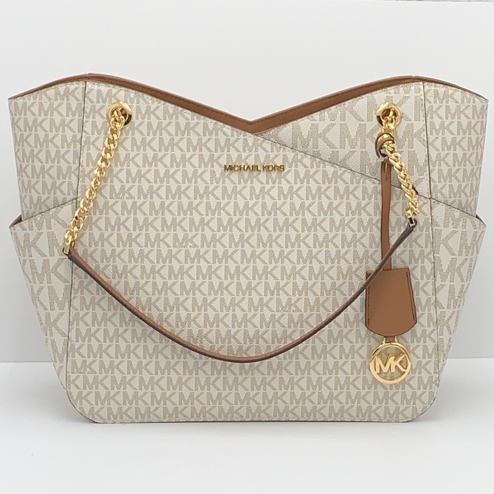 MICHAEL KORS LARGE X CHAIN LOGO SHOULDER BAG - Picture 7 of 15